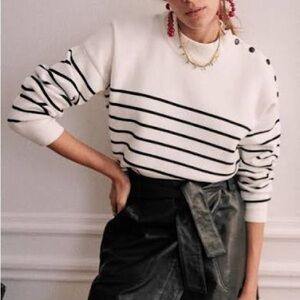 Striped Button-Detail Women's Top